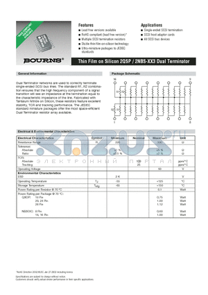 2NBS16-RF3-221331LF datasheet - Thin Film on Silicon 2QSP / 2NBS-XX3 Dual Terminator