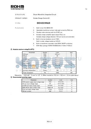 BD4224NUX datasheet - Silicon Monolithic Integrated Circuit