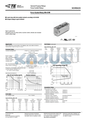 2-1415055-1 datasheet - Force Guided Relay SR4 D/M