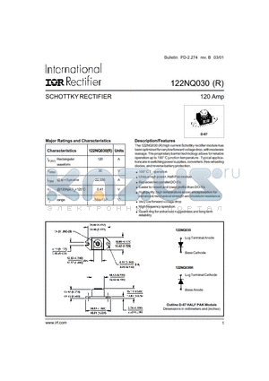 122NQ030 datasheet - SCHOTTKY RECTIFIER