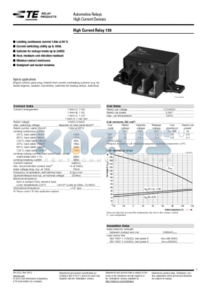 2-1414939-2 datasheet - High Current Relay 150