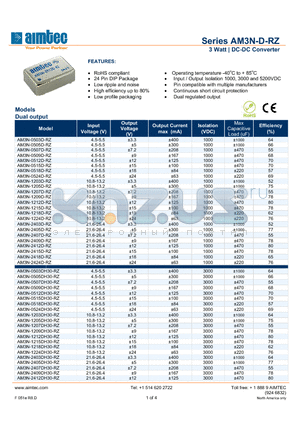 AM3N-D-RZ_13 datasheet - 3 Watt | DC-DC Converter