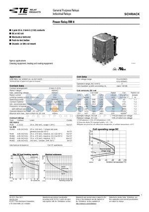 2-1393844-6 datasheet - Power Relay RM 8