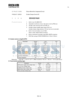 BD4221NUX datasheet - Silicon Monolithic Integrated Circuit