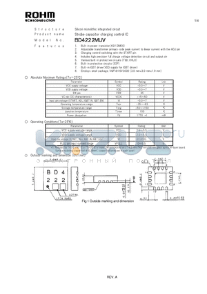 BD4222MUV datasheet - Silicon monolithic integrated circuit