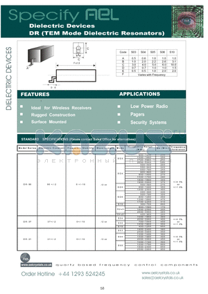 DR-37 datasheet - Dielectric Devices