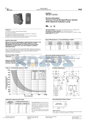 2-1423673-3 datasheet - Rocker-Actuated Thermal Circuit Breaker/Power Switch With Optional Indicator Lamp