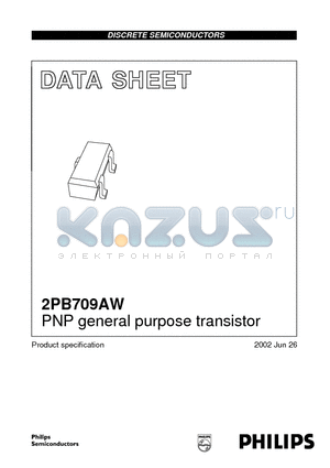 2PB709AW datasheet - PNP general purpose transistor