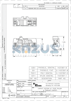 2-1437397-8 datasheet - CONTACT SECTION W/ FUSE PULLER & TUBULAR CONTACT