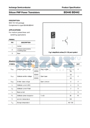 BD442 datasheet - Silicon PNP Power Transistors