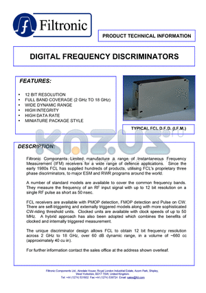 DR050 datasheet - DIGITAL FREQUENCY DISCRIMINATORS
