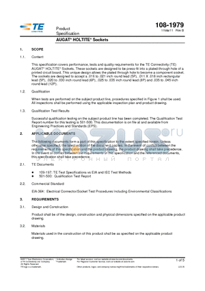 2-1437514-5 datasheet - AUGAT* HOLTITE* Sockets