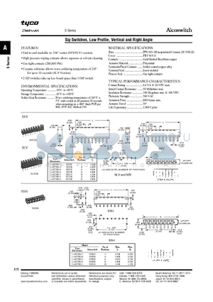 2-1437589-4 datasheet - Sip Switches, Low Profile, Vertical and Right Angle