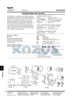 2-1437603-8 datasheet - Pushwheel Switches, Mini, Rear Mount