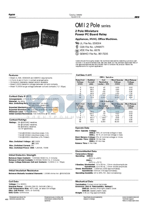 2-1440001-7 datasheet - 2 Pole Miniature Power PC Board Relay