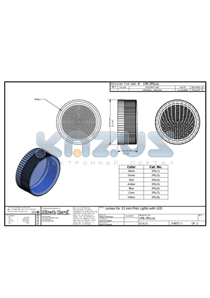 2PLL7L datasheet - Lenses for 22 mm Pilot Lights with LED