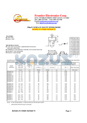 BZX84C15 datasheet - 350mW SURFACE MOUNT ZENER DIODE