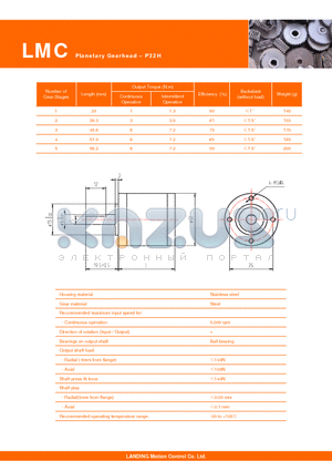 1232029 datasheet - Planetary Gearhead - P32H