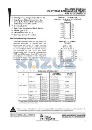 5962-86812012A datasheet - HEX BUFFERS AND LINE DRIVERS WITH 3-STATE OUTPUTS