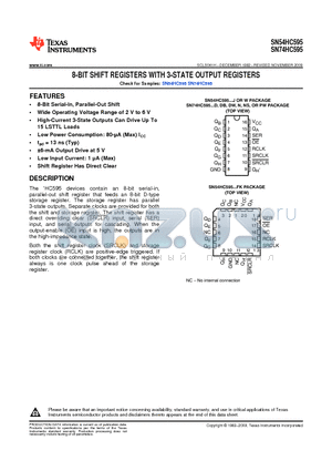 5962-8681601EA datasheet - 8-BIT SHIFT REGISTERS WITH 3-STATE OUTPUT REGISTERS