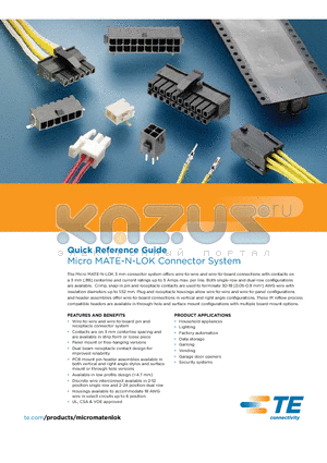 2-1445092-8 datasheet - Micro MATE-N-LOK Connector System