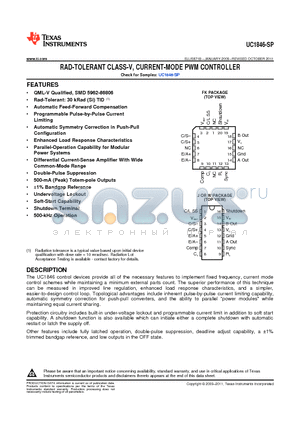 5962-8680601V2A datasheet - RAD-TOLERANT CLASS-V, CURRENT-MODE PWM CONTROLLER