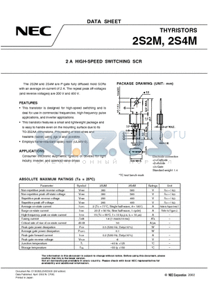 2S4M datasheet - THYRISTORS 2 A HIGH-SPEED SWITCHING SCR