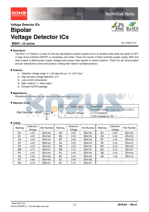 BD4726G datasheet - Bipolar Voltage Detector ICs