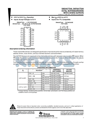 5962-8776001MSA datasheet - OCTAL BUFFERS/DRIVERS WITH 3-STATE OUTPUTS