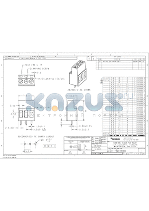 2-282856-0 datasheet - TERMINAL BLOCK, PCB MOUNT SIDE ENTRY WIRE, STACKING W/INTERLOCK, 5mm PITCH