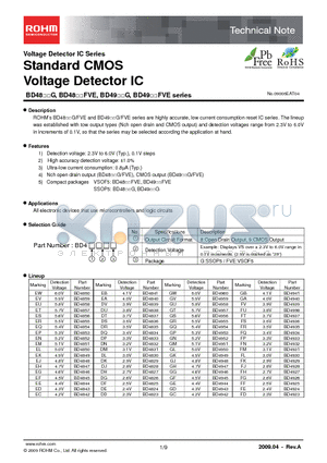 BD4830 datasheet - Standard CMOS Voltage Detector IC