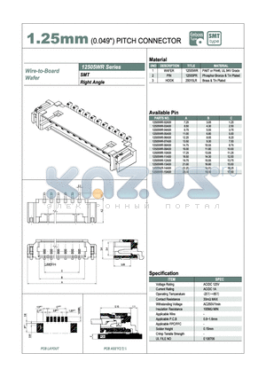 12505WR-05A00 datasheet - 1.25mm PITCH CONNECTOR