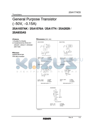 2SA1037AK datasheet - General Purpose Transistor