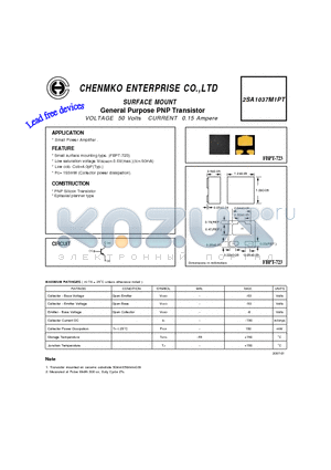 2SA1037M1PT datasheet - General Purpose PNP Transistor