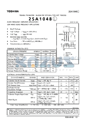 2SA1048L datasheet - TRANSISTOR (AUDIO FREQUENCY AMPLIFIER APPLICATIONS)