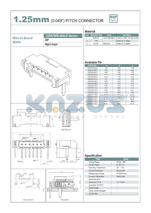 12507WR-02LD datasheet - 1.25mm PITCH CONNECTOR