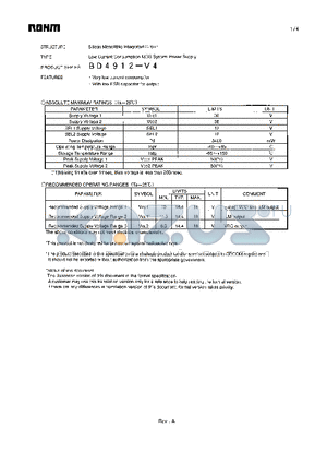 BD4912-V4 datasheet - Low Current Consumption MOS System Power Supply