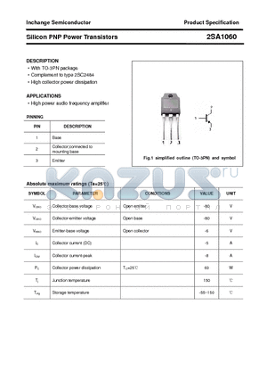 2SA1060 datasheet - Silicon PNP Power Transistors
