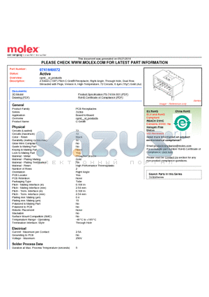 0741640072 datasheet - 2.54mm (.100