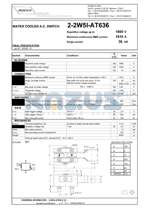 2-2W5I-AT636S18 datasheet - WATER COOLED A.C. SWITCH