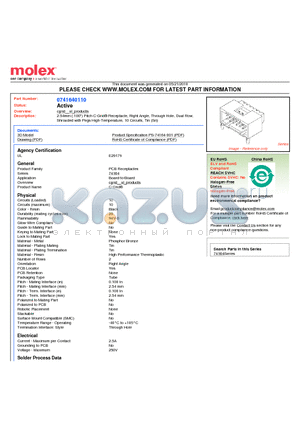 0741640110 datasheet - 2.54mm (.100