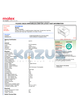 0741640122 datasheet - 2.54mm (.100