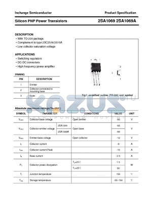 2SA1069 datasheet - Silicon PNP Power Transistors