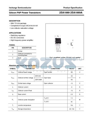 2SA1069A datasheet - Silicon PNP Power Transistors