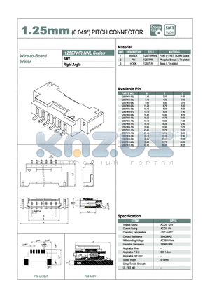 12507WR-15L datasheet - 1.25mm PITCH CONNECTOR