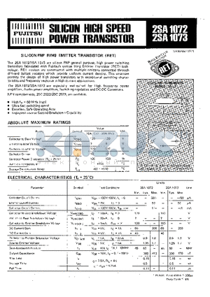 2SA1073 datasheet - SILICON HIGH SPEED POWER TRANSISTOR