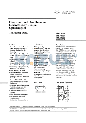 5962-8957201EX datasheet - Dual Channel Line Receiver Dual Channel Line Receiver Dual Channel Line Receiver