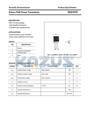 2SA1079 datasheet - Silicon PNP Power Transistors