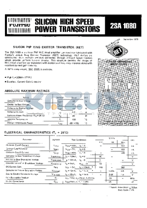 2SA1080 datasheet - SILICON PNP RING EMITTER TRANSISTOR(RET)