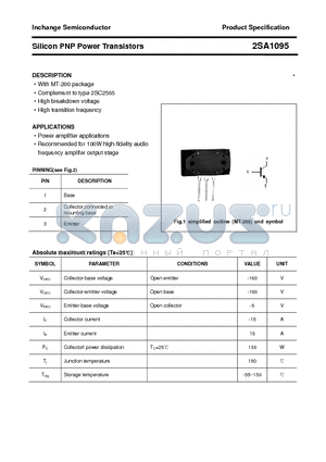 2SA1095 datasheet - Silicon PNP Power Transistors